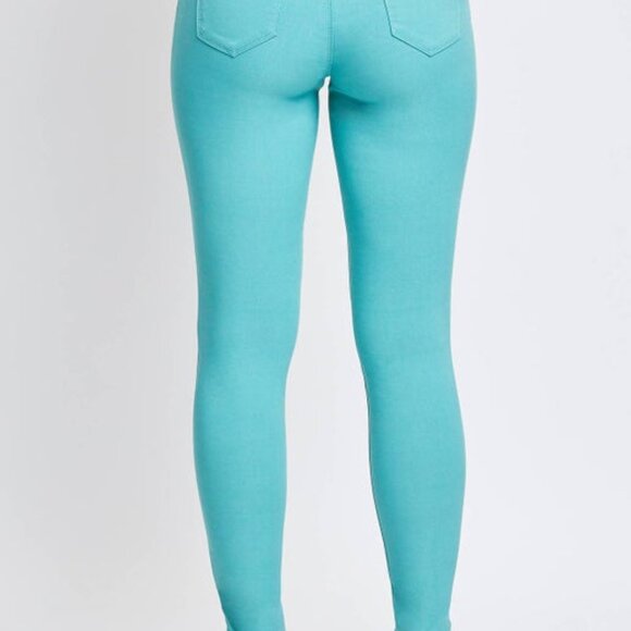 Hyperstretch Mid-Rise Skinny Jean: Sea Green - Picture 2 of 3